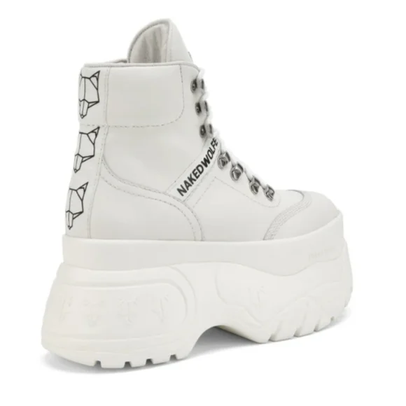 Naked Wolfe Spike Wicked White Platform High-Top Sneakers sz 7 US - Picture 3 of 15